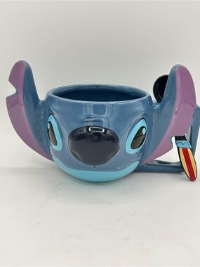 Disney Lilo And STITCH 16 oz Ceramic Coffee Mug/bowl & Surf Spoon Set